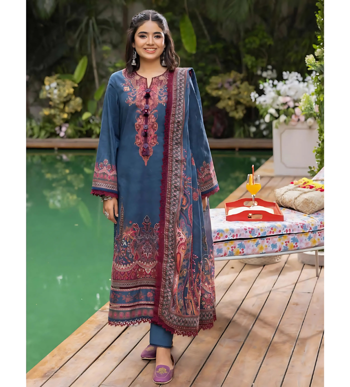 Original Asim Jofa Lawn Stitched AJGB-09