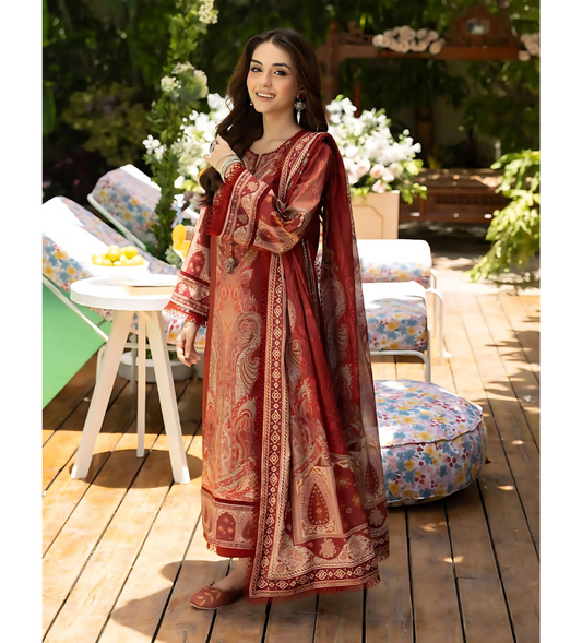 Original Asim Jofa Lawn Stitched AJGB-16